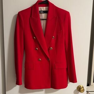 Zara Women's Vibrant Red Blazer